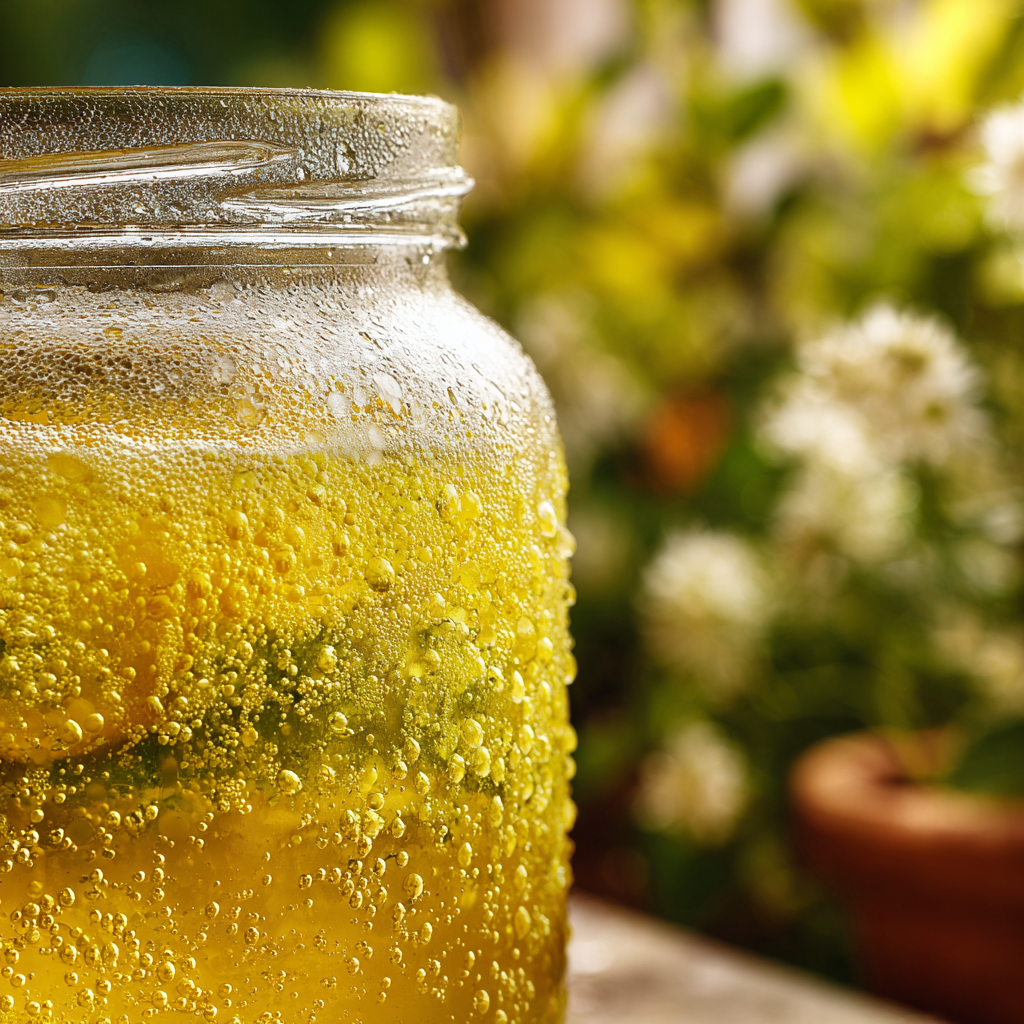 Vessel with kombucha